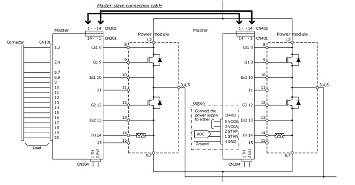Application Circuit Diagram - Tamura 2LG-C Gate Driver Units